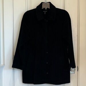 Eileen Fisher Black Wide Corduroy Jacket